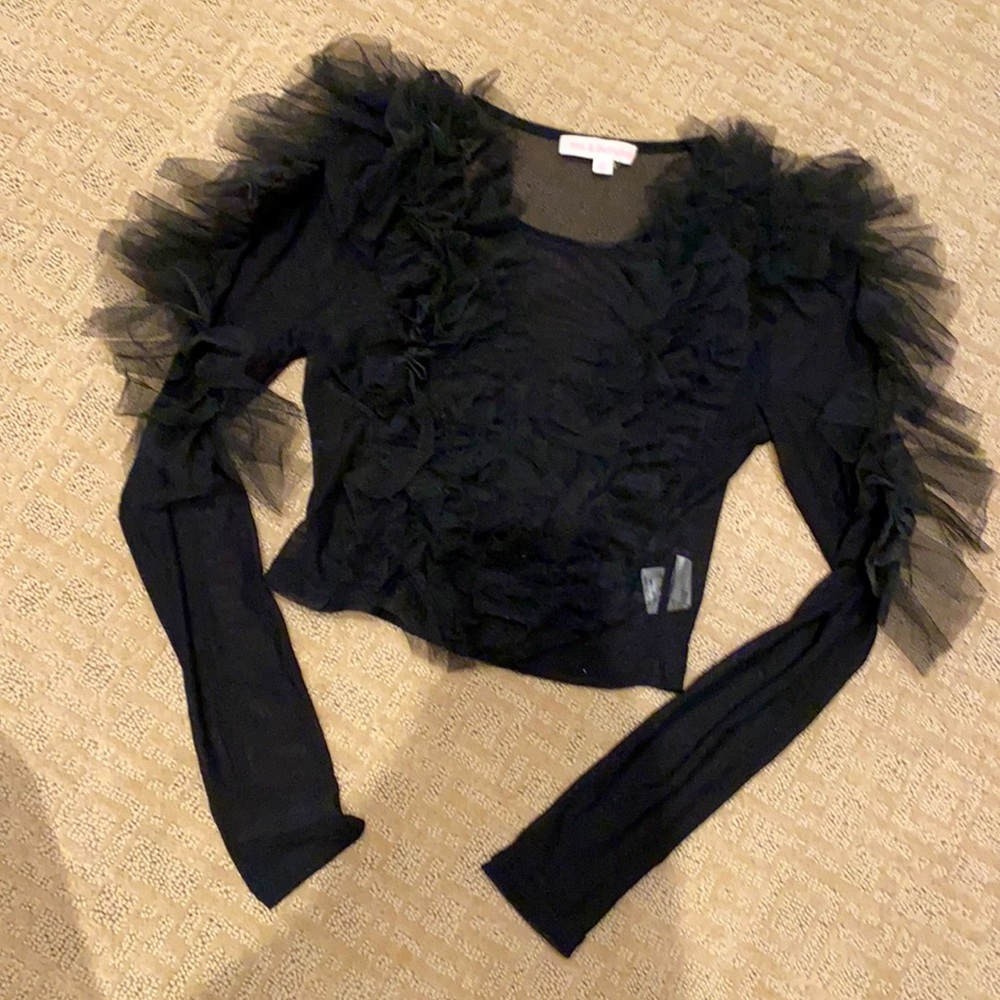 Ruffle sheer shirt